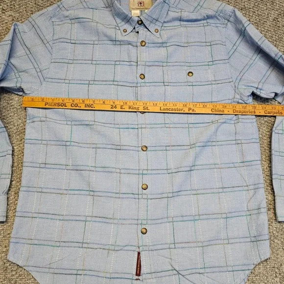 The Territory Ahead Mens Light Blue Plaid Long Sleeve Button Down Shirt Size L - Picture 4 of 6